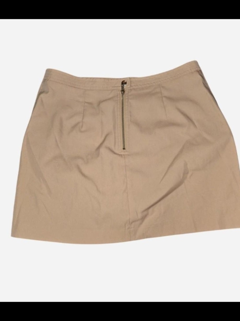 H&M Tan Beige Mini Skirt with Front Zip Detail